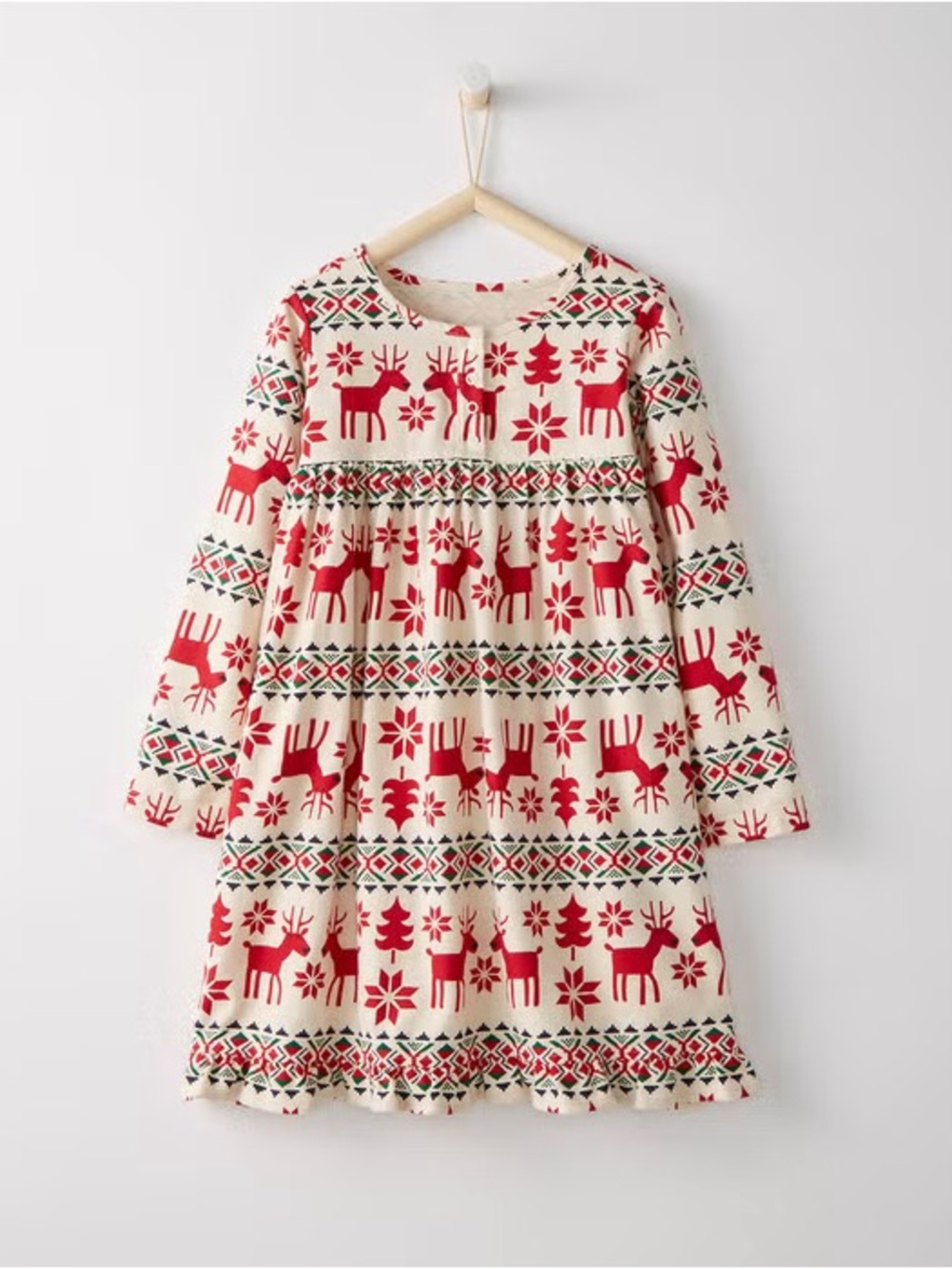Hanna Andersson Flannel Holiday Reindeer Nightgown Size 8